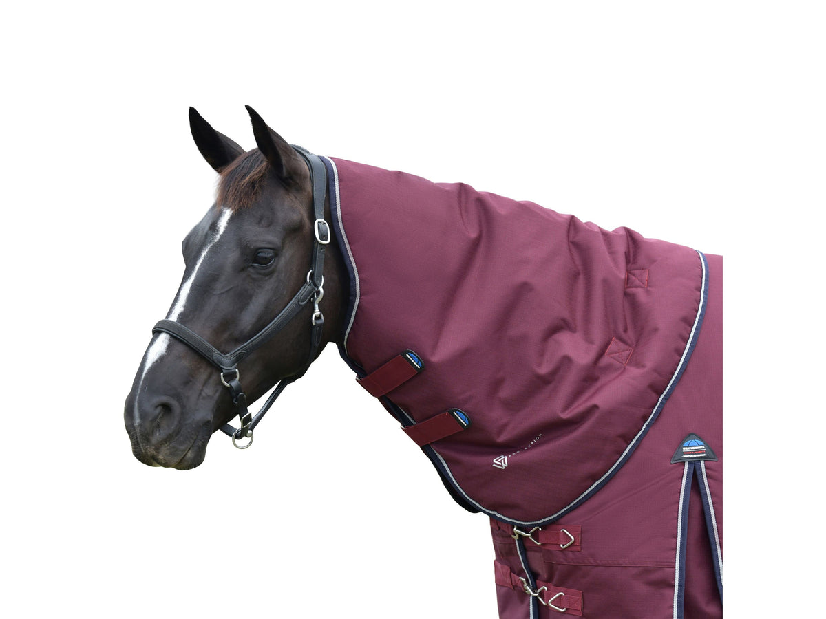 WeatherBeeta ComFiTec Essential Turnout Neck Cover 220g in Burgundy/Navy