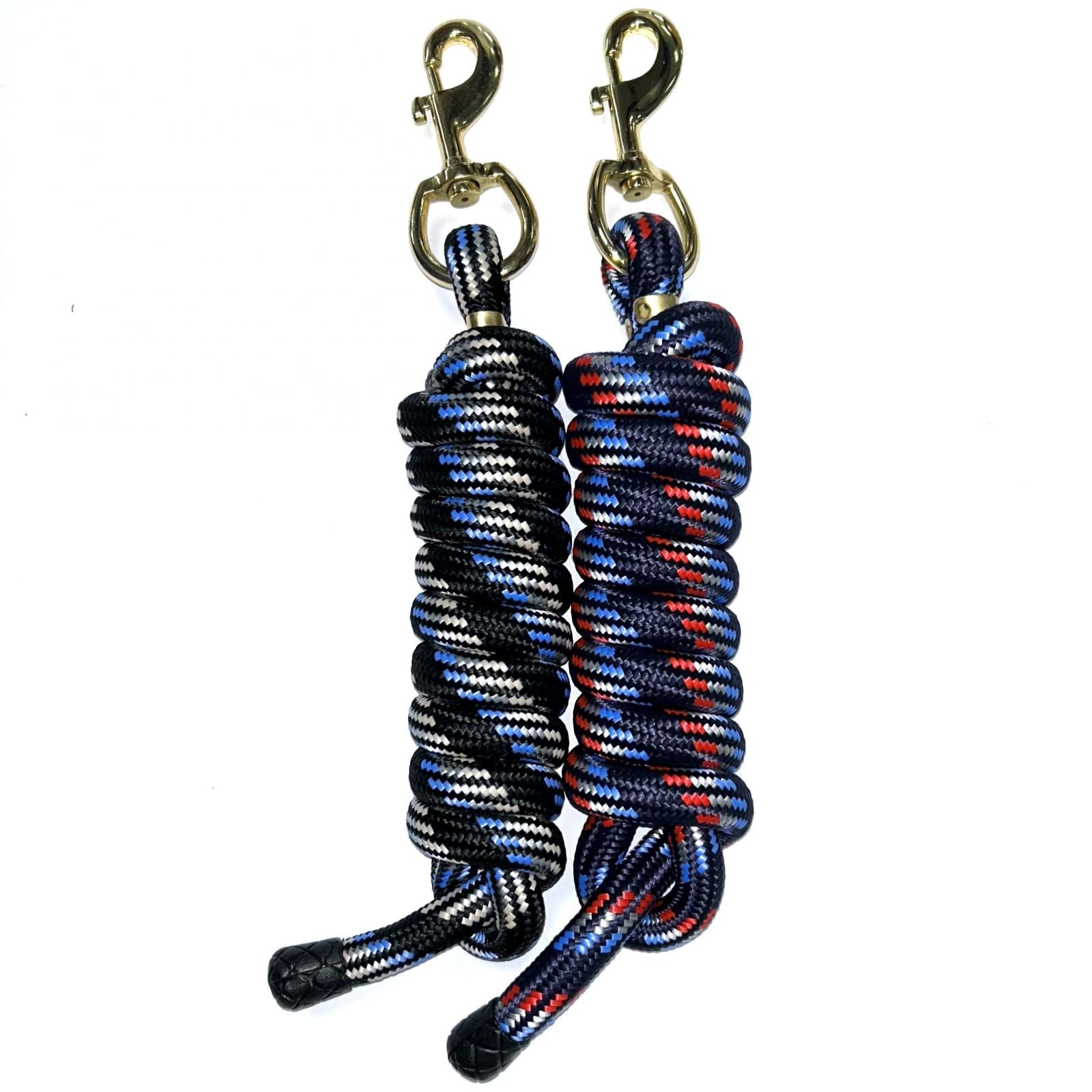 km elite double braided nylon lead rope 7ft - equestrian equipment