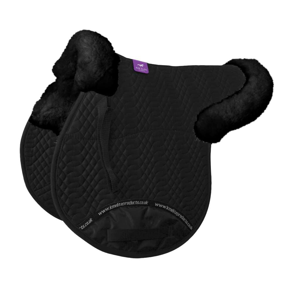 half lined gp numnah black-black - equestrian equipment