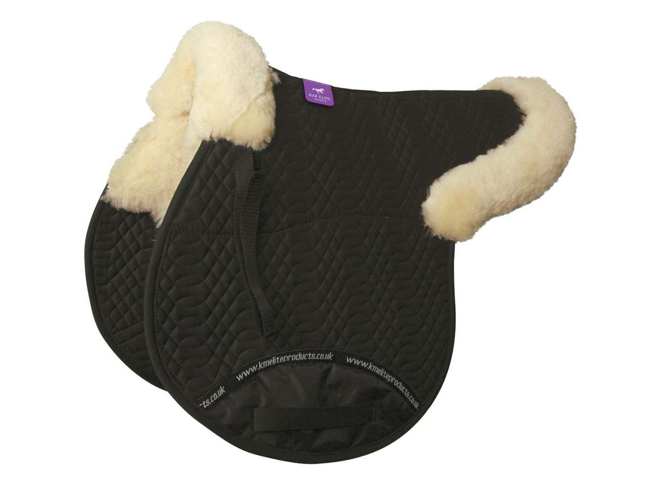 half lined gp numnah black-natural - equestrian equipment