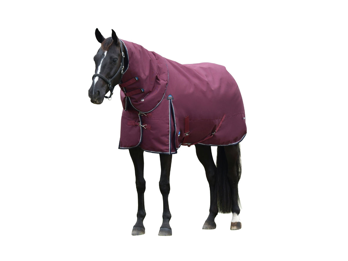 WeatherBeeta ComFiTec Essential Turnout Detach-A-Neck 220g in Burgundy/Navy