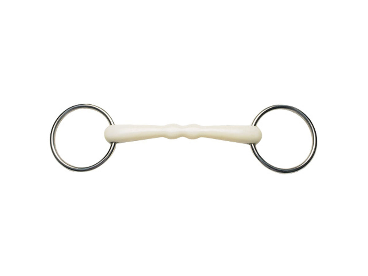 Korsteel Flexi Loose Ring Mullen Mouth Snaffle Bit - Ivory