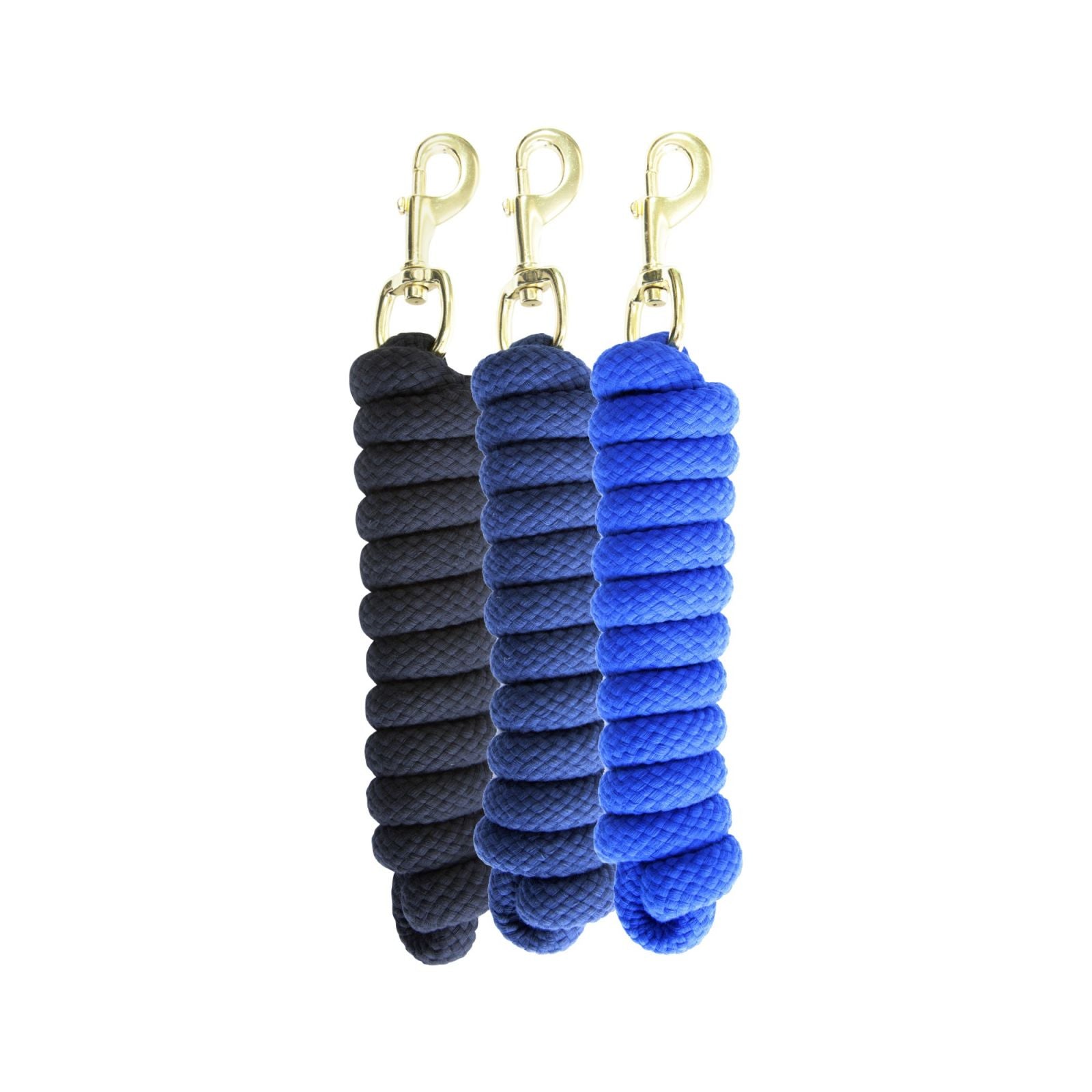 km elite cotton double braided leadrope 7ft - solid colours - equestrian equipment
