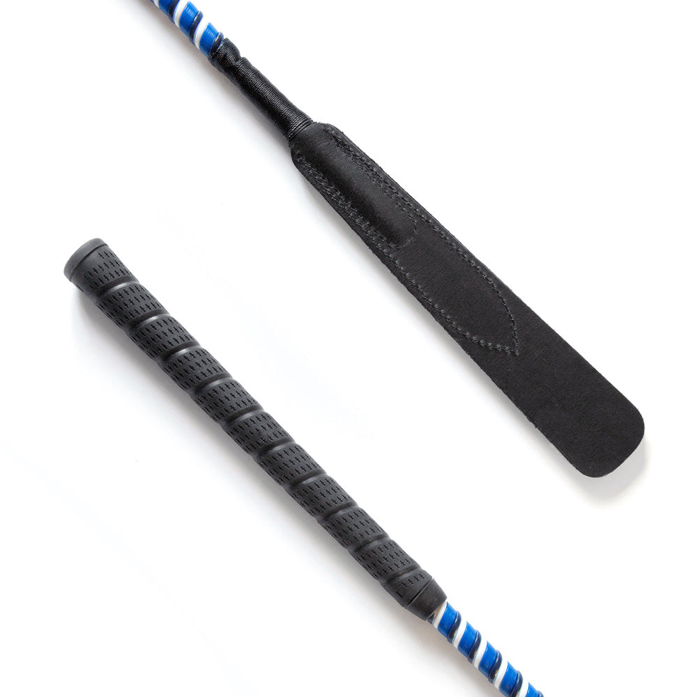 split flap jump bat whip blue/white/black - equestrian equipment