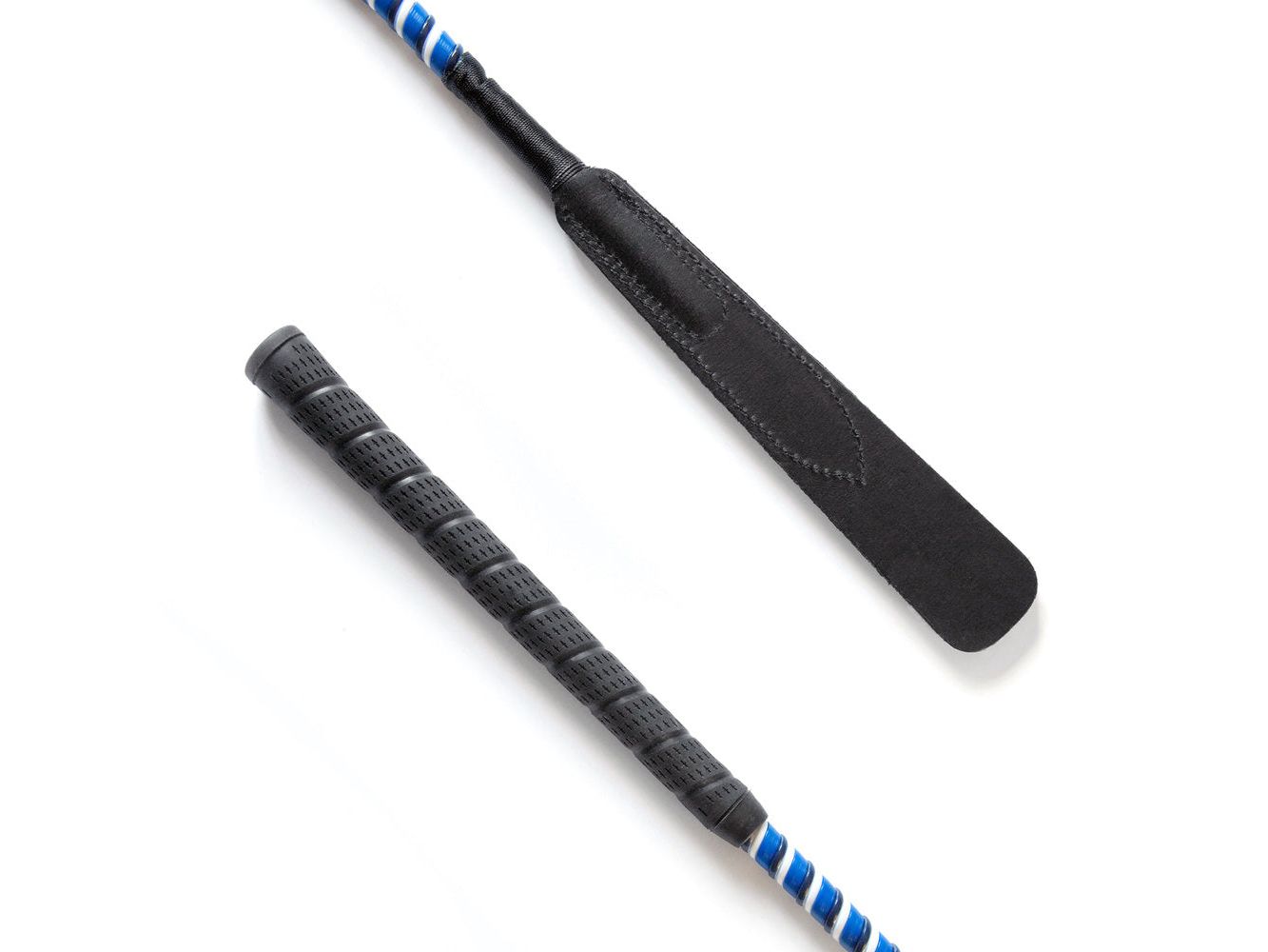 split flap jump bat whip blue/white/black - equestrian equipment