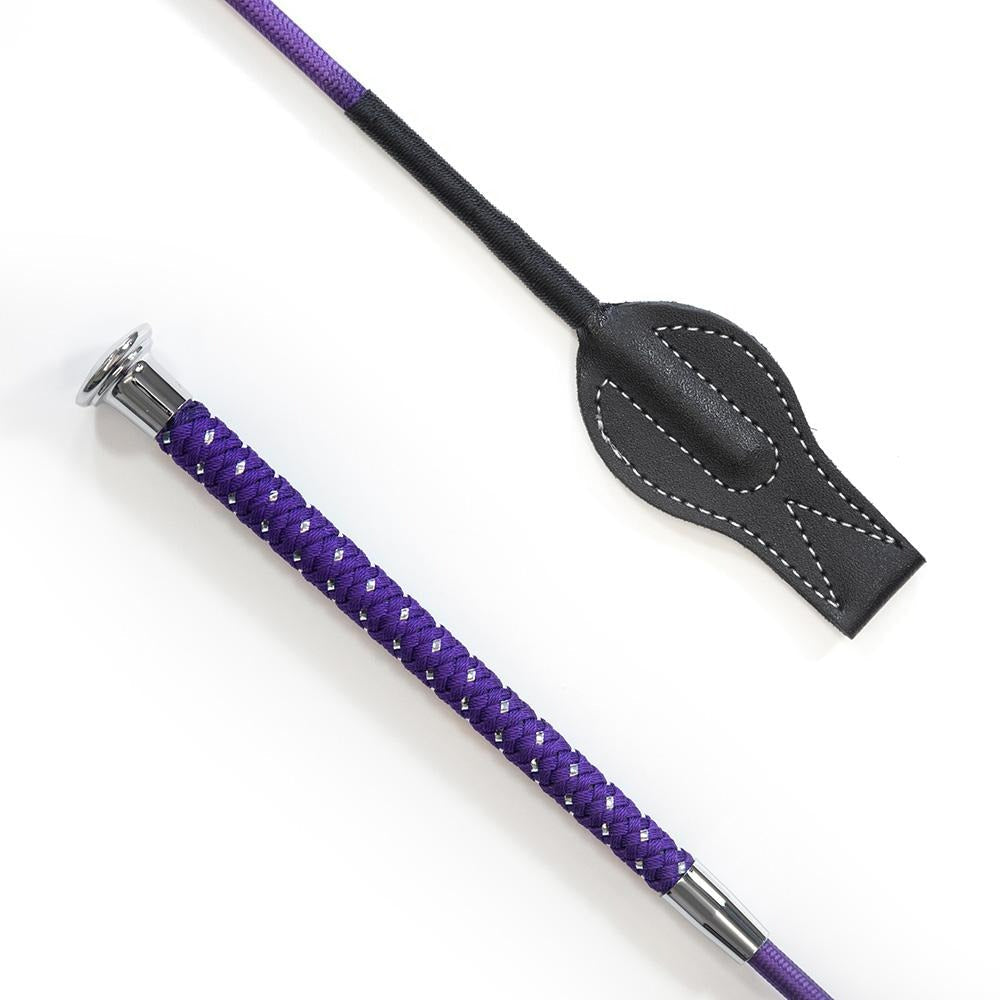 km elite silver braided junior whip - equestrian equipment