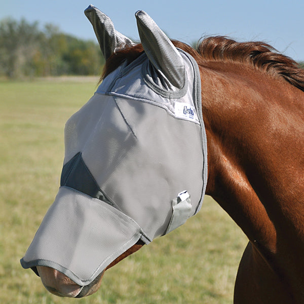 cashel fly mask long with ears - equestrian equipment