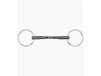 loose ring double jointed snaffle in a titanium metal with a grey finish
