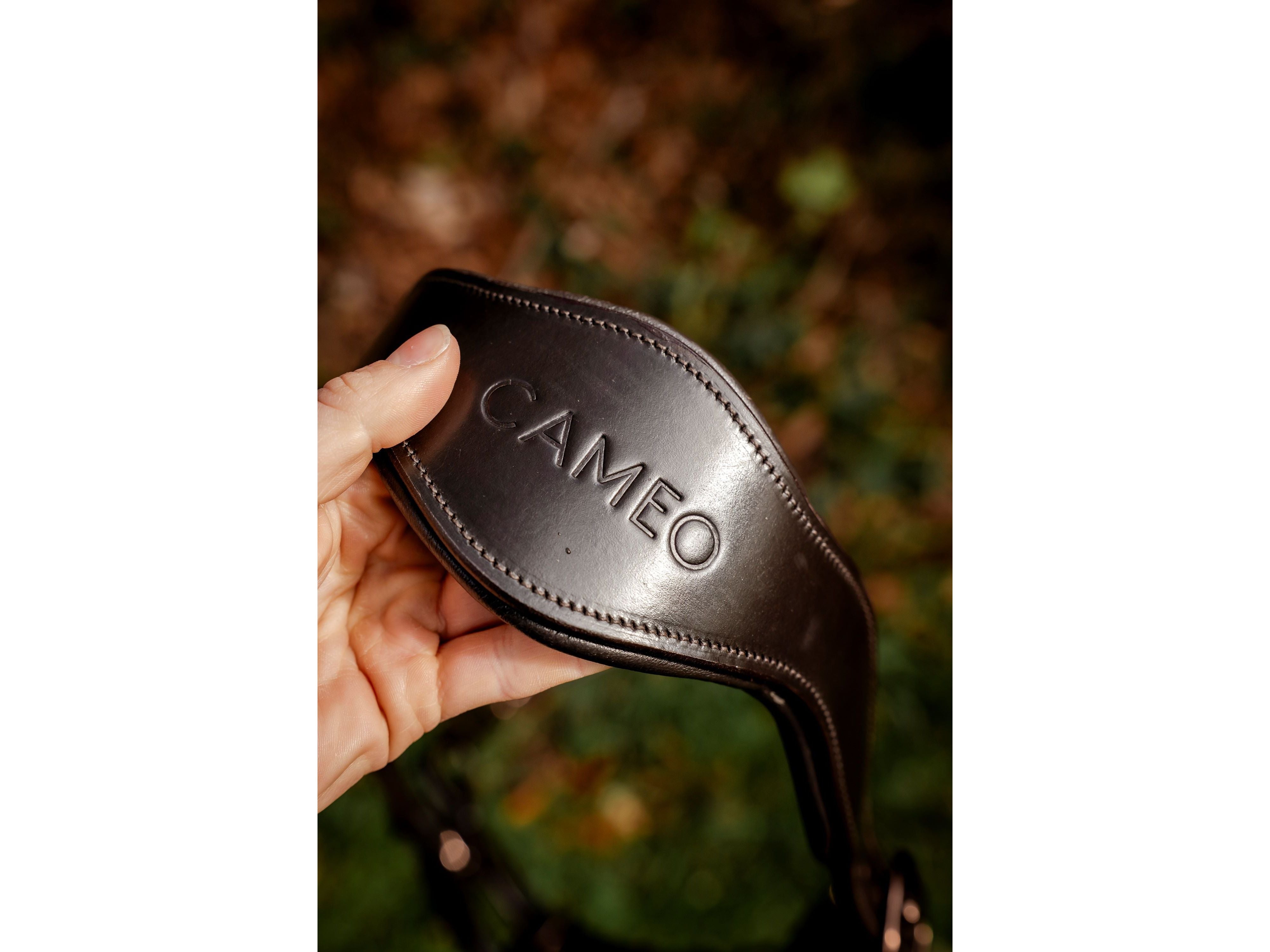 Competition Leather Headcollar & Rope angled view