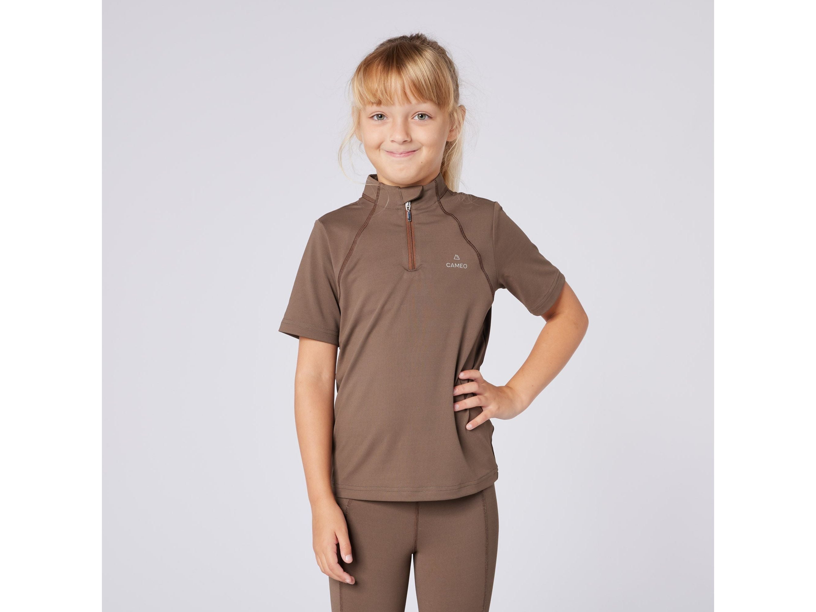 Junior Short Sleeve Base Layer Mocha