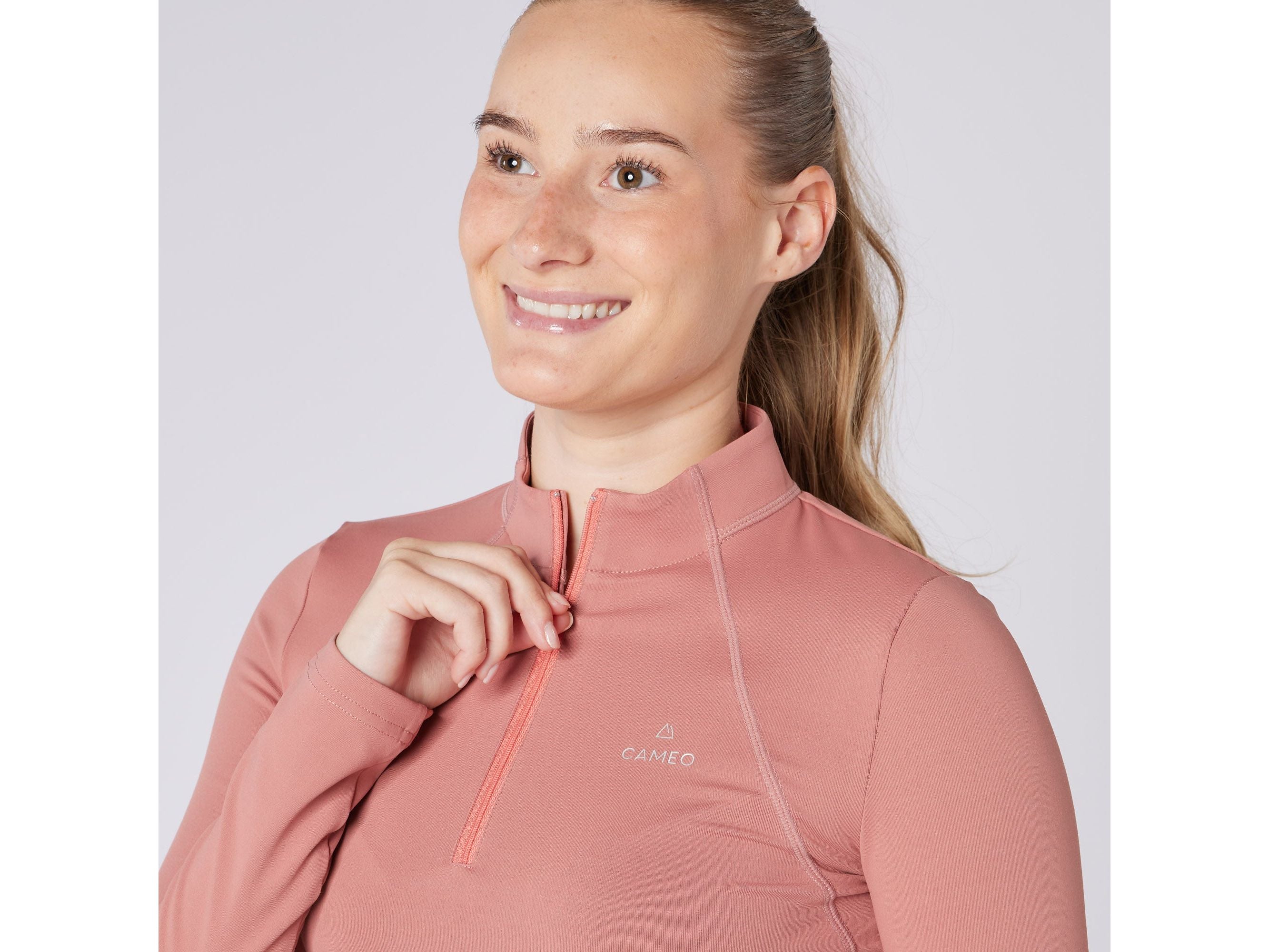 Ladies Core Long Sleeve Baselayer Dusky Pink detail view