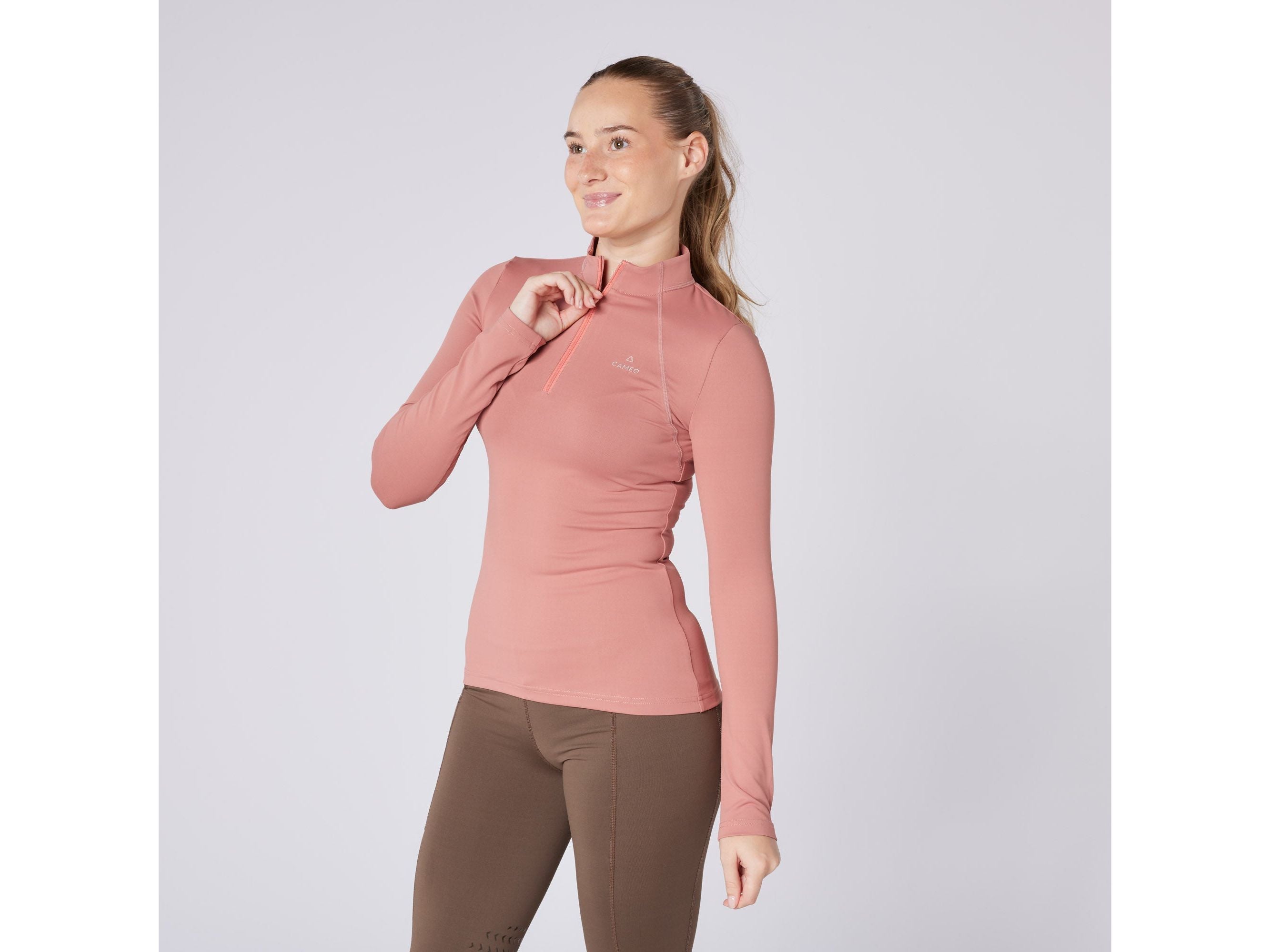 Ladies Core Long Sleeve Baselayer Dusky Pink main view