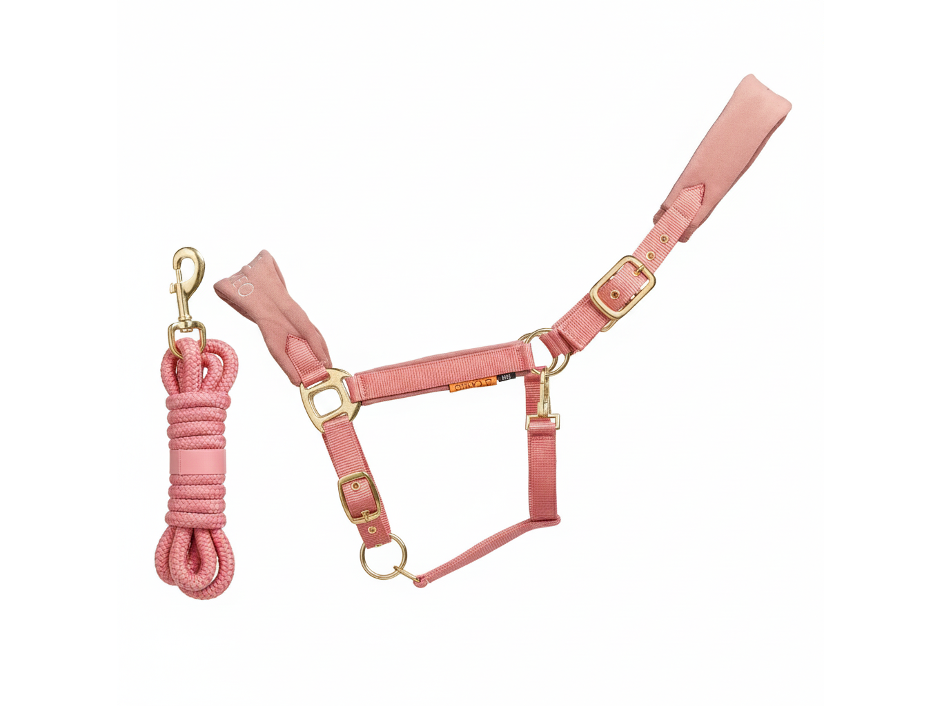 Suede Elite Headcollar & Rope Dusky Pink