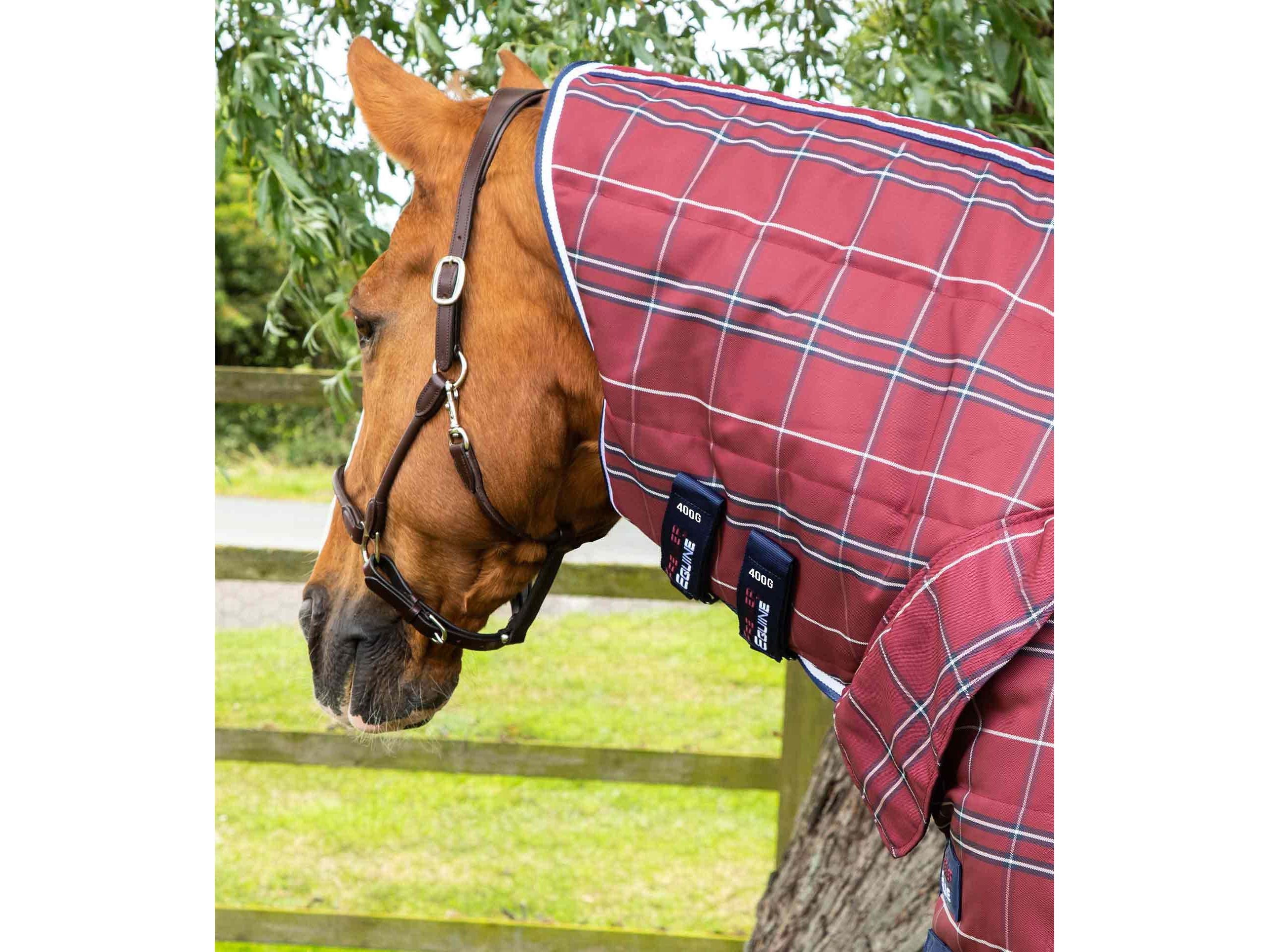 Domus 400g Combo Stable Rug Burgundy Check Burgundy