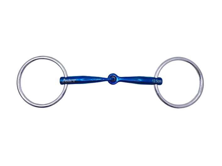 Aster Confidence Titanium Single Jointed Lock Up Snaffle Loose Ring