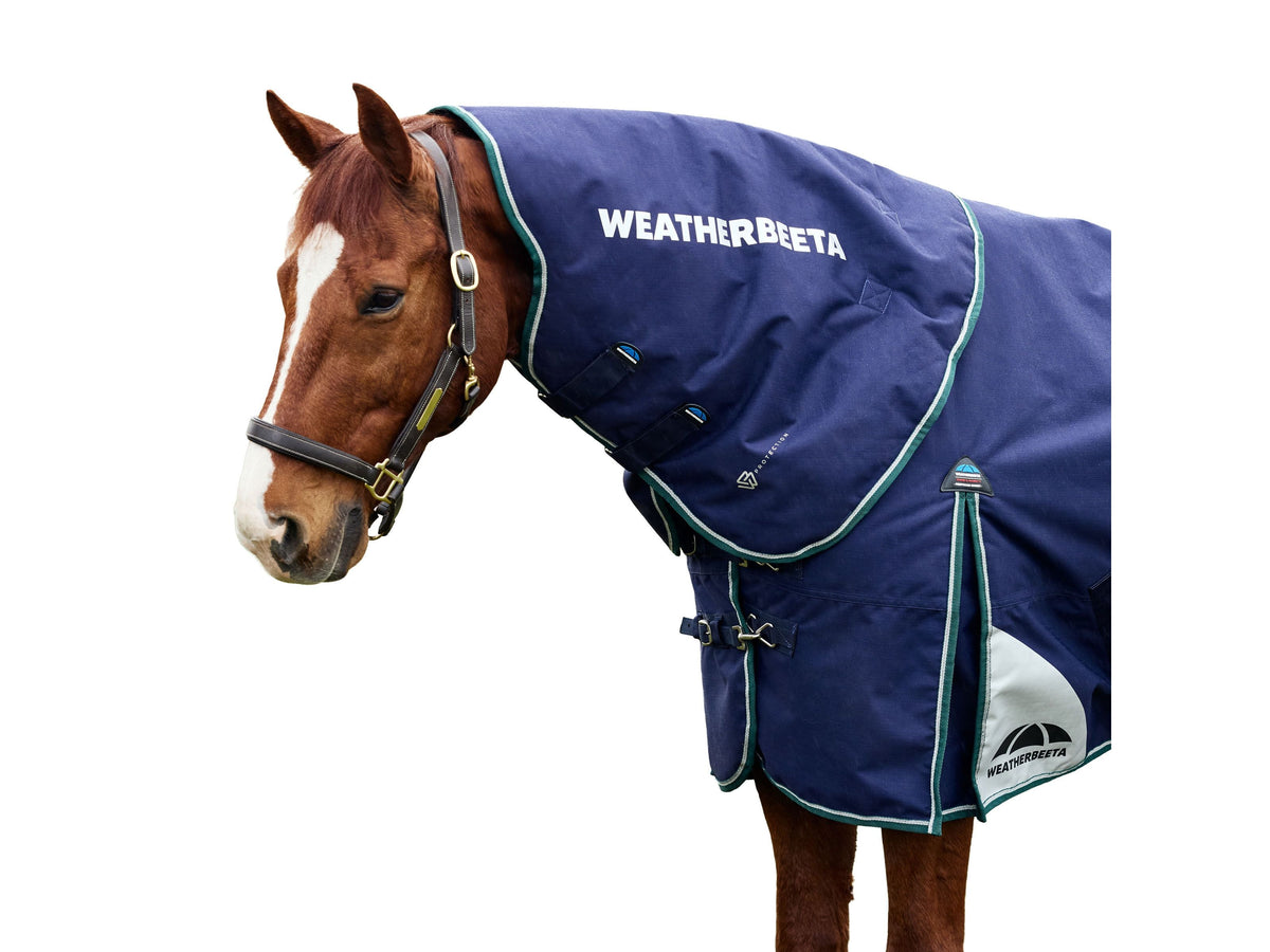 WeatherBeeta ComFiTec Plus Dynamic Turnout Neck Cover 100g in Navy/Forest Green