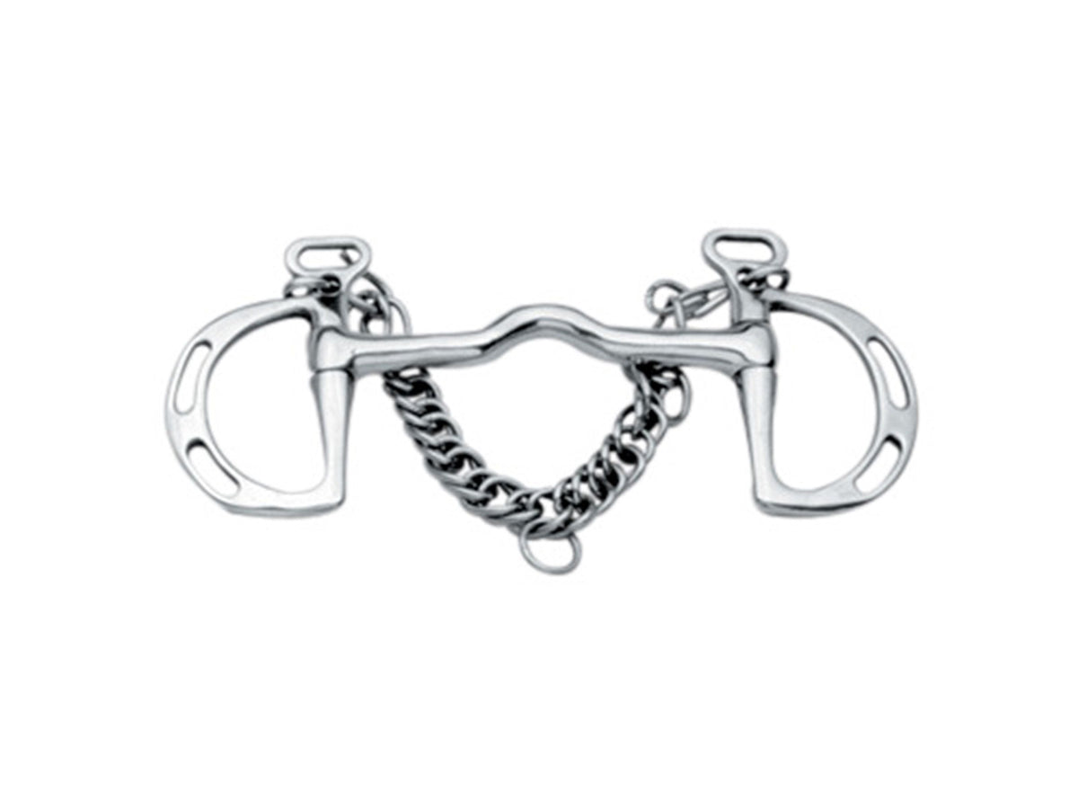 Korsteel Stainless Steel Cambridge Mouth Slotted Ring Kimblewick Bit