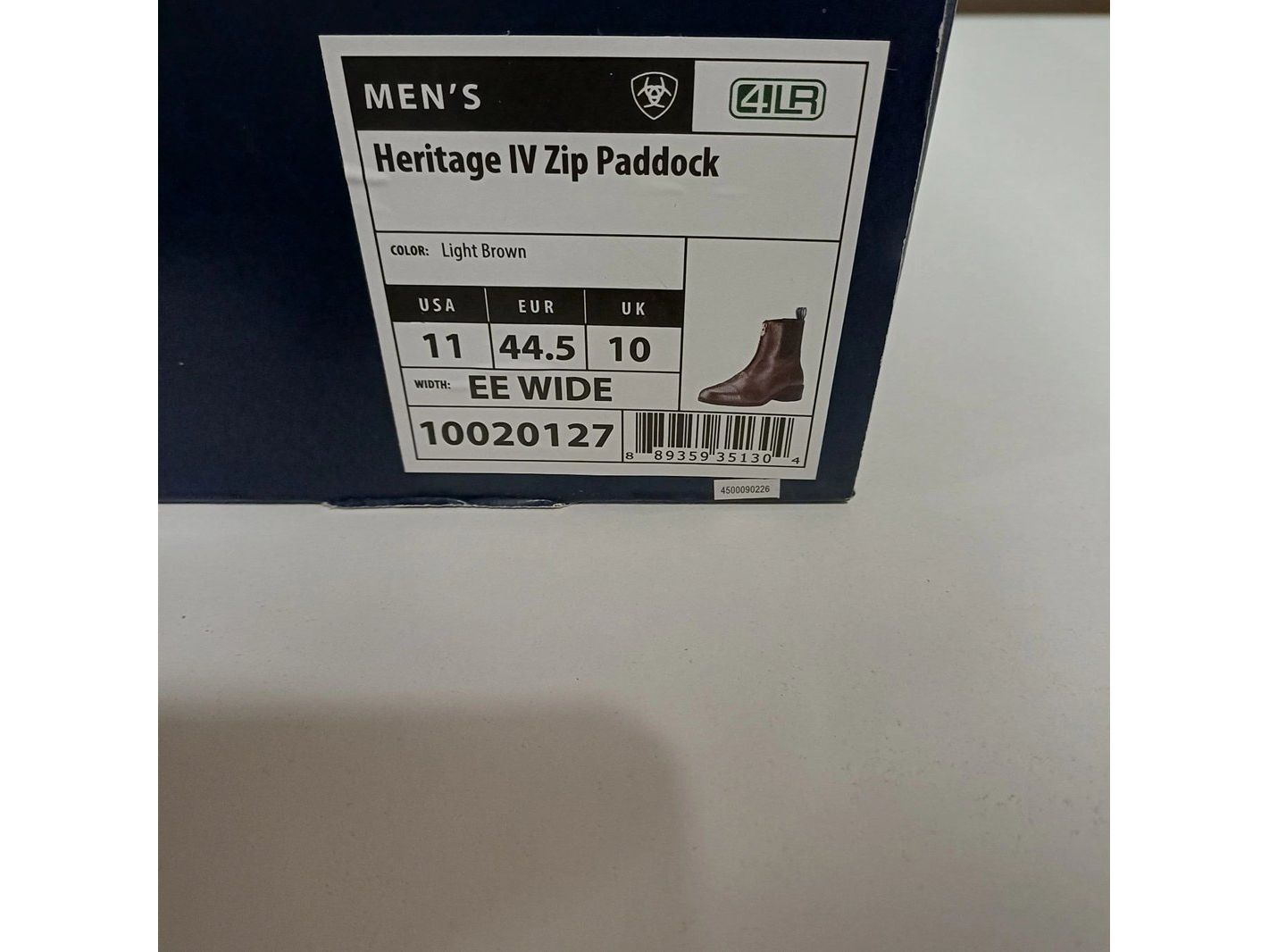 Ariat Mens Heritage IV Zip Paddock Boot 10020127 UK 10 WIDE BROWN