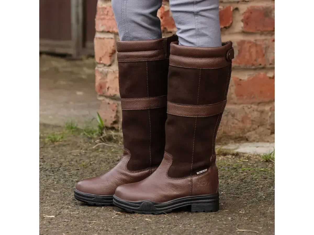 Brogini Hollingworth Womens Tall Zipped Brown Country Boots