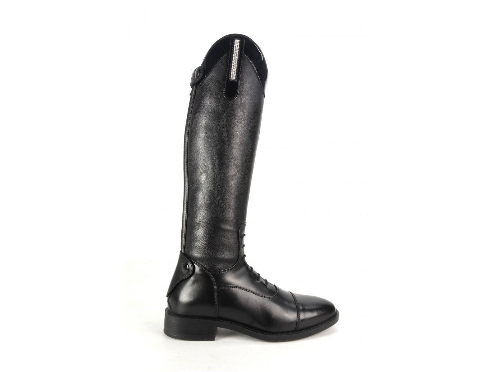 Brogini Kids Como Piccino Black Patent Top Riding Boots