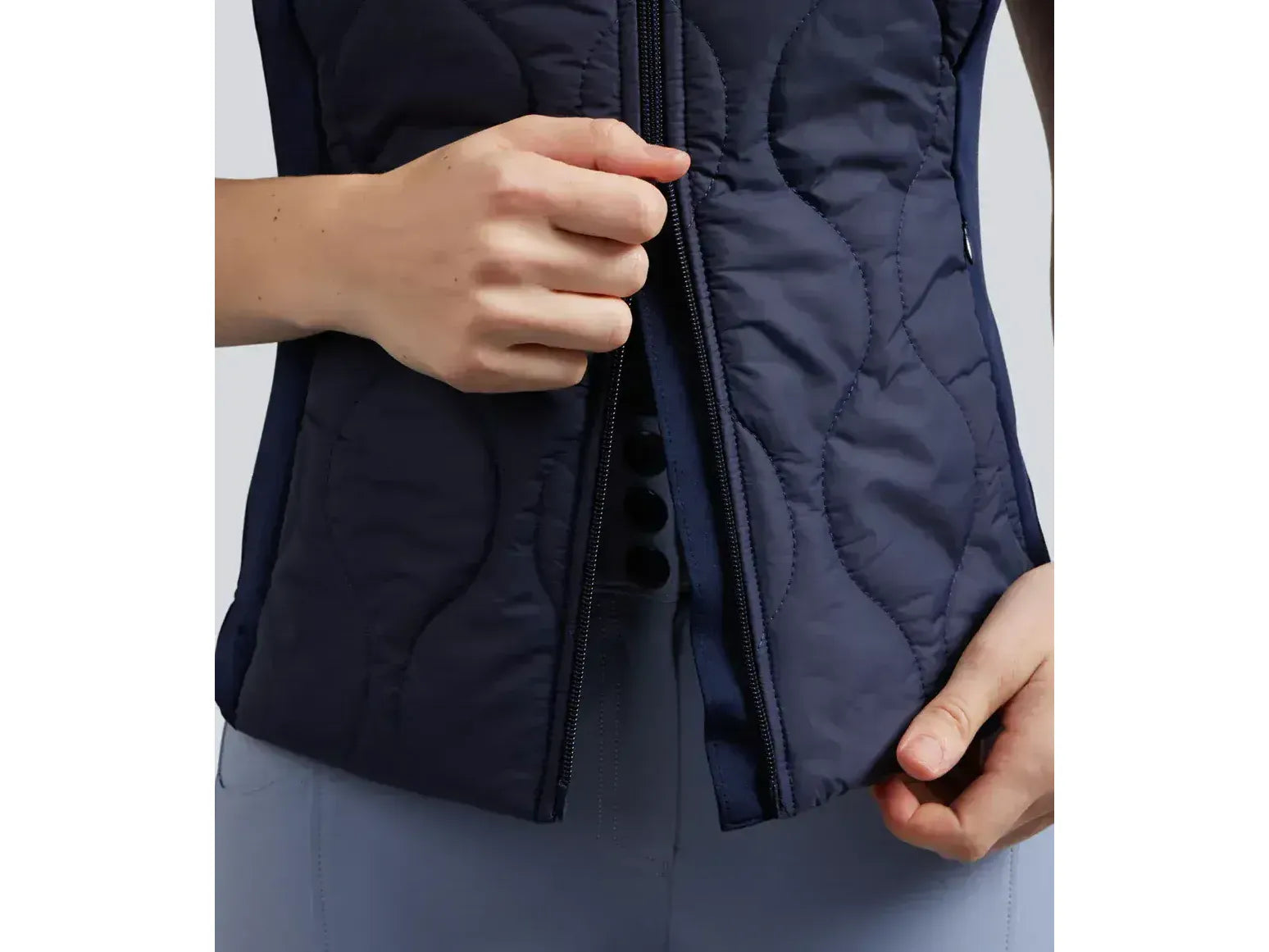 Campani Womens Quilted Riding Gilet Navy