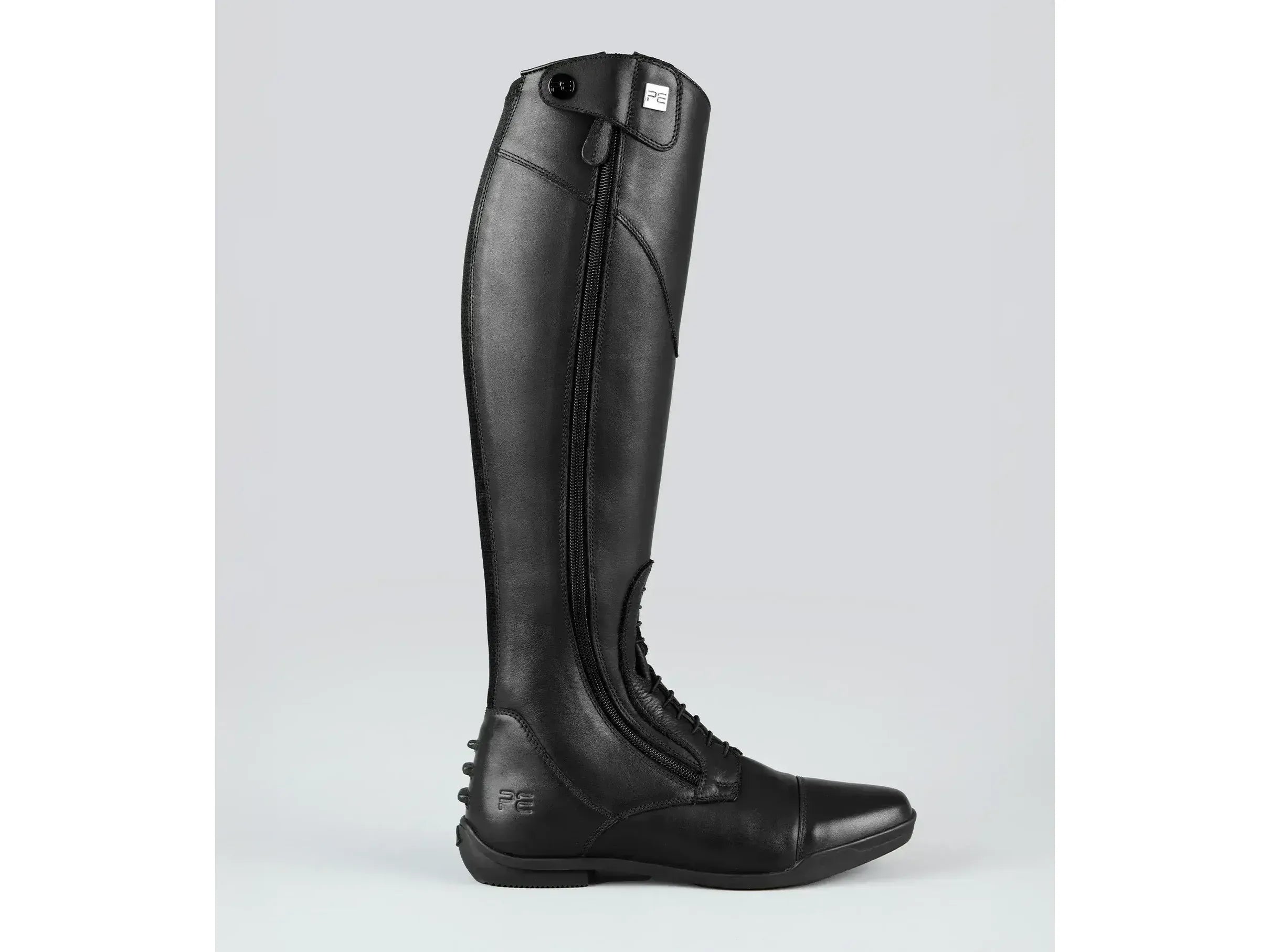 Cedo Womens Leather Field Tall Riding Boots Black (Wide Calf)