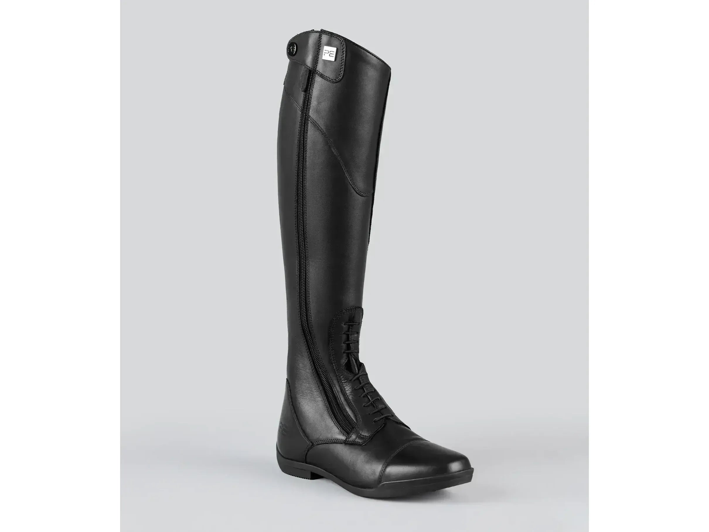 Cedo Womens Leather Field Tall Riding Boots Black (Wide Calf)