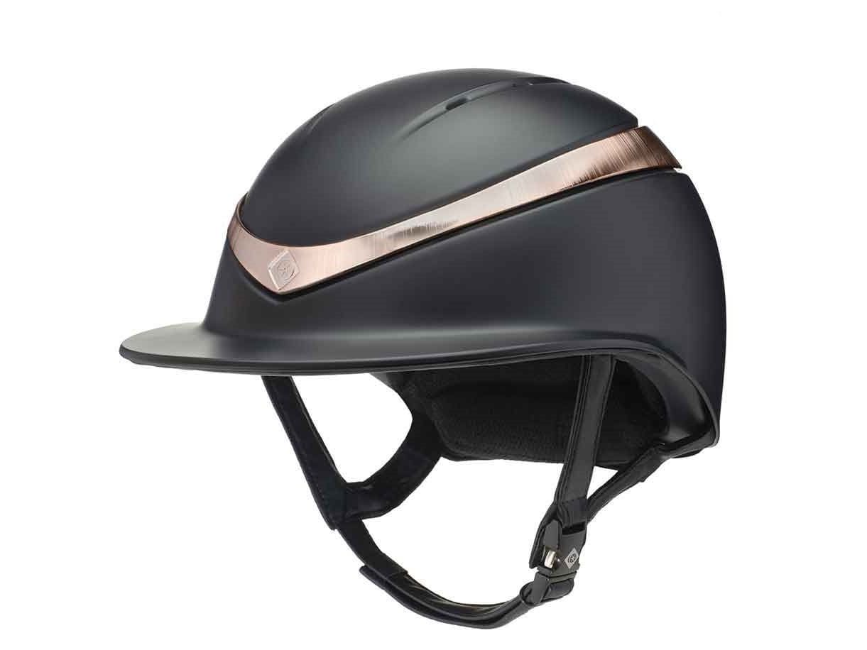 Charles Owen Halo Luxe Riding Helmet - Black Matte/Rose Gold