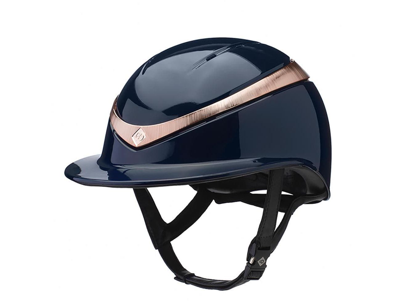Charles Owen Halo Luxe Riding Helmet - Navy Midnight Gloss/Rose Gold