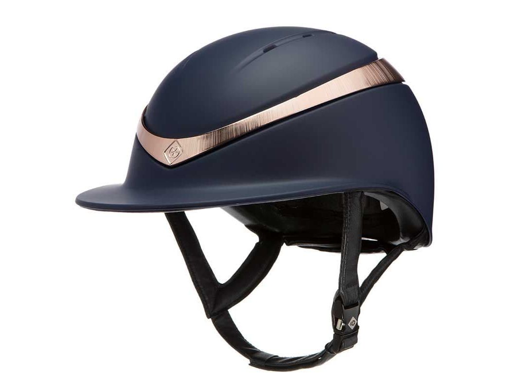 Charles Owen Halo Luxe Riding Helmet - Navy Midnight Matte/Rose Gold