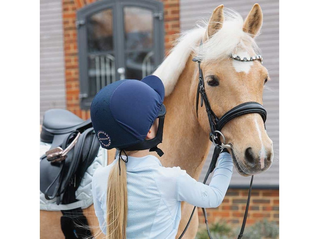 Charles Owen Harlow MS1 Pro Jockey Skull with MIPS - Navy/Rose Gold