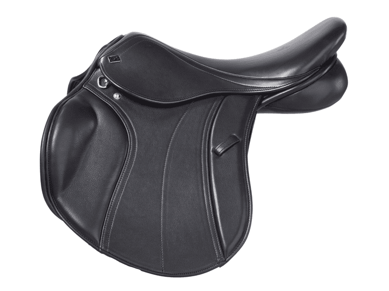 a leather jump saddle for the smaller adult or teenager with adjustable gullet tree.