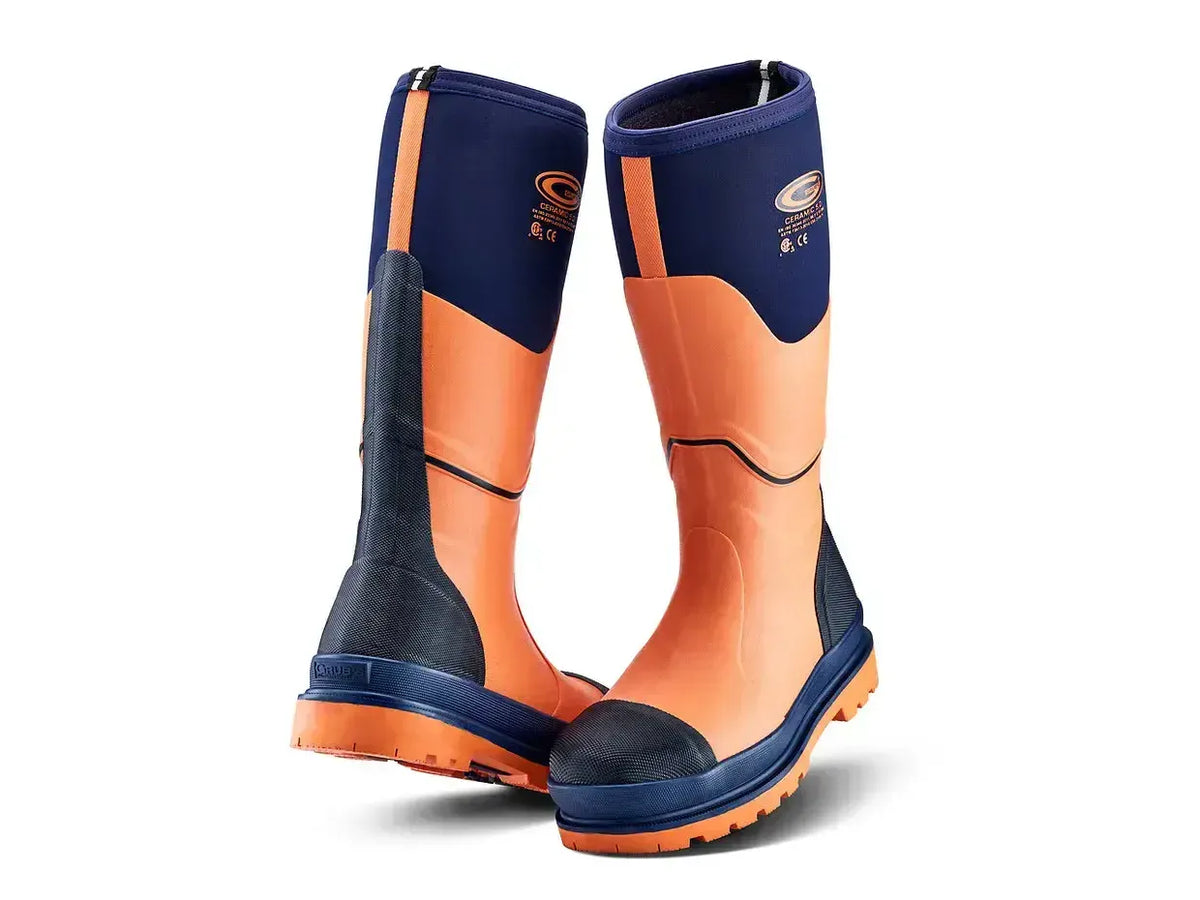 Grubs Ceramic Neoprene Non-Metallic Rubber Safety Wellington 5.0 S5 Boots - Orange