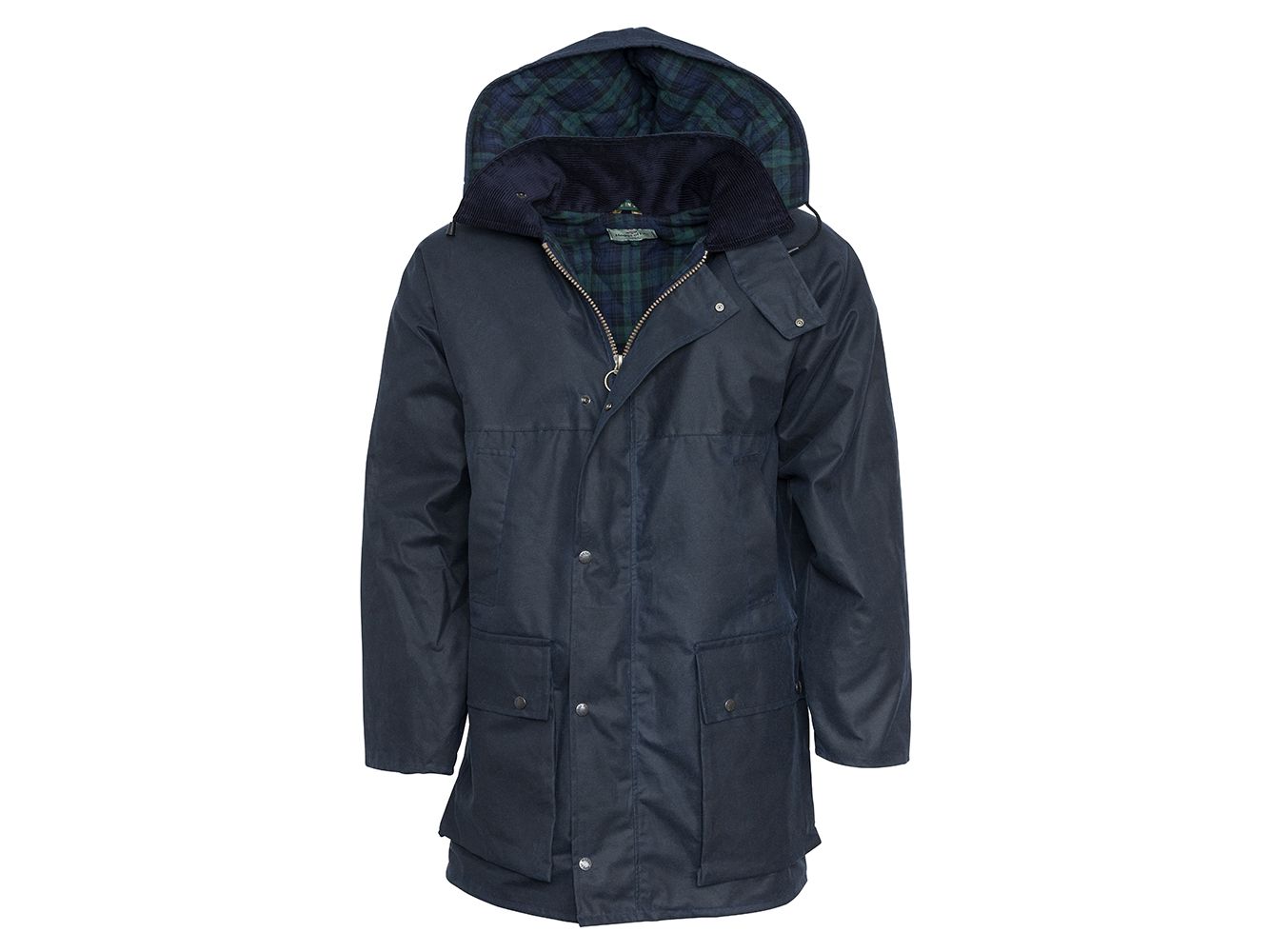 Hoggs Of Fife Waterproof insulated Padded Wax Jacket Small Navy RRP £89.95
