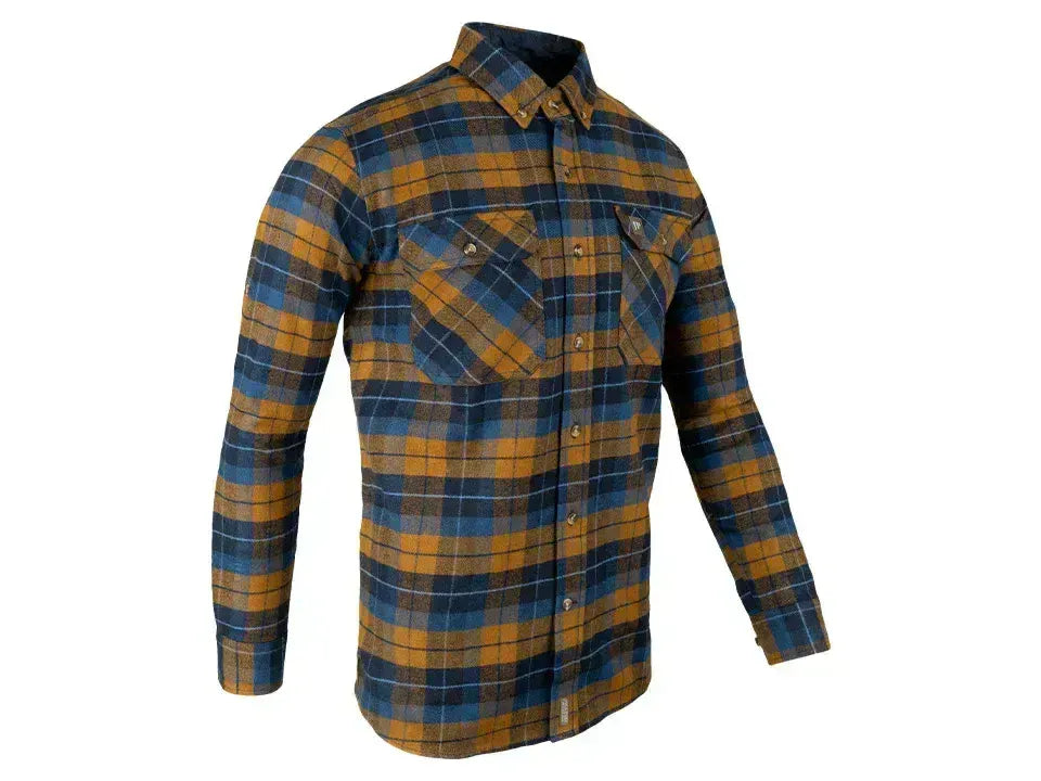 Jack Pyke Bleasdale Heavy Flannel Shirt Navy Russet