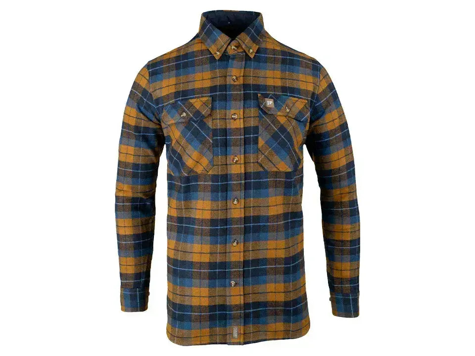 Jack Pyke Bleasdale Heavy Flannel Shirt Navy Russet