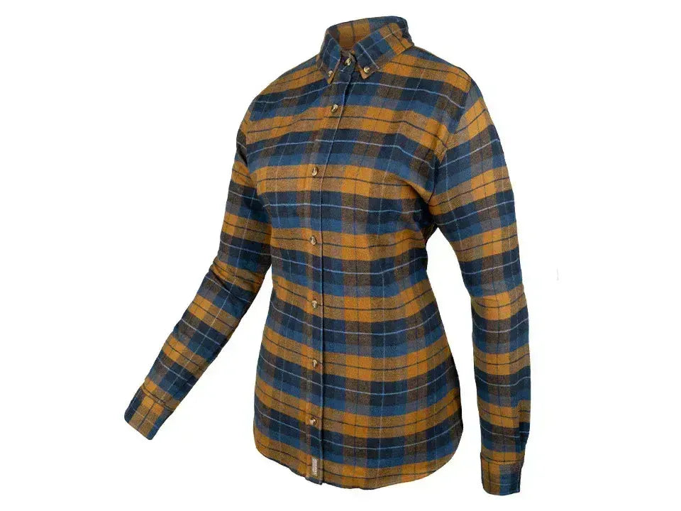Jack Pyke Ladies Bleasdale Heavy Flannel Shirt Navy Russet