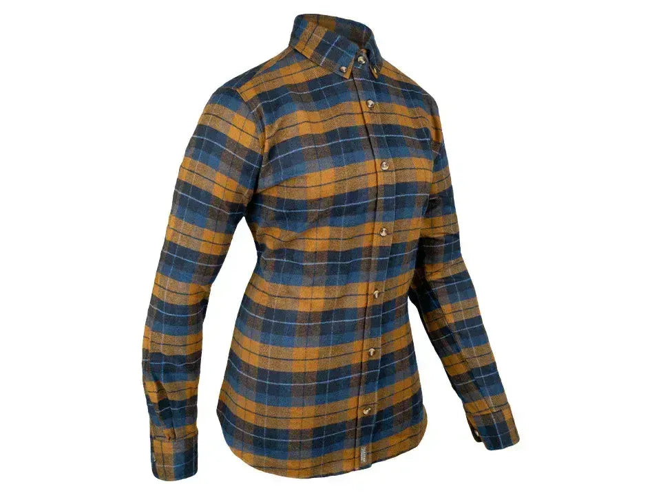 Jack Pyke Ladies Bleasdale Heavy Flannel Shirt Navy Russet