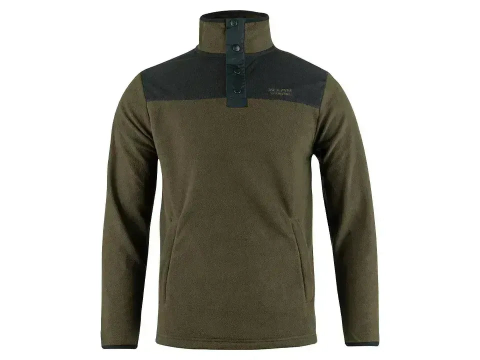 Jack Pyke Snap Neck Fleece Top Dark Olive