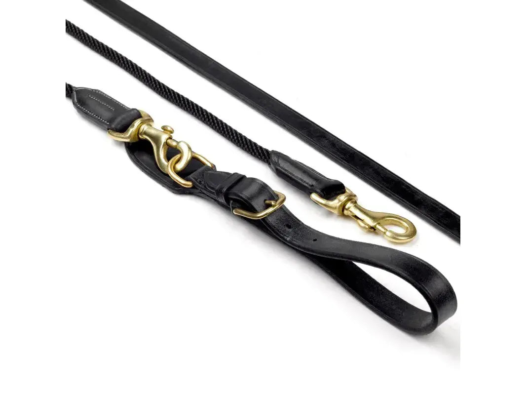 John Whitaker Leather Draw Reins with Rope Insert