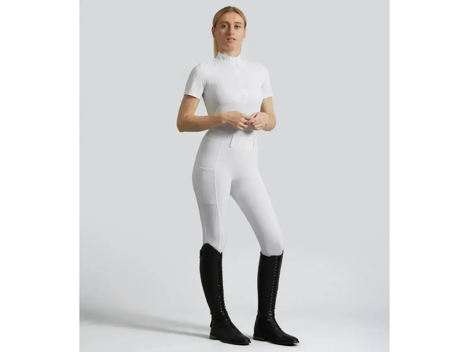 Luceo Womens Full Seat Competition Riding Tights White