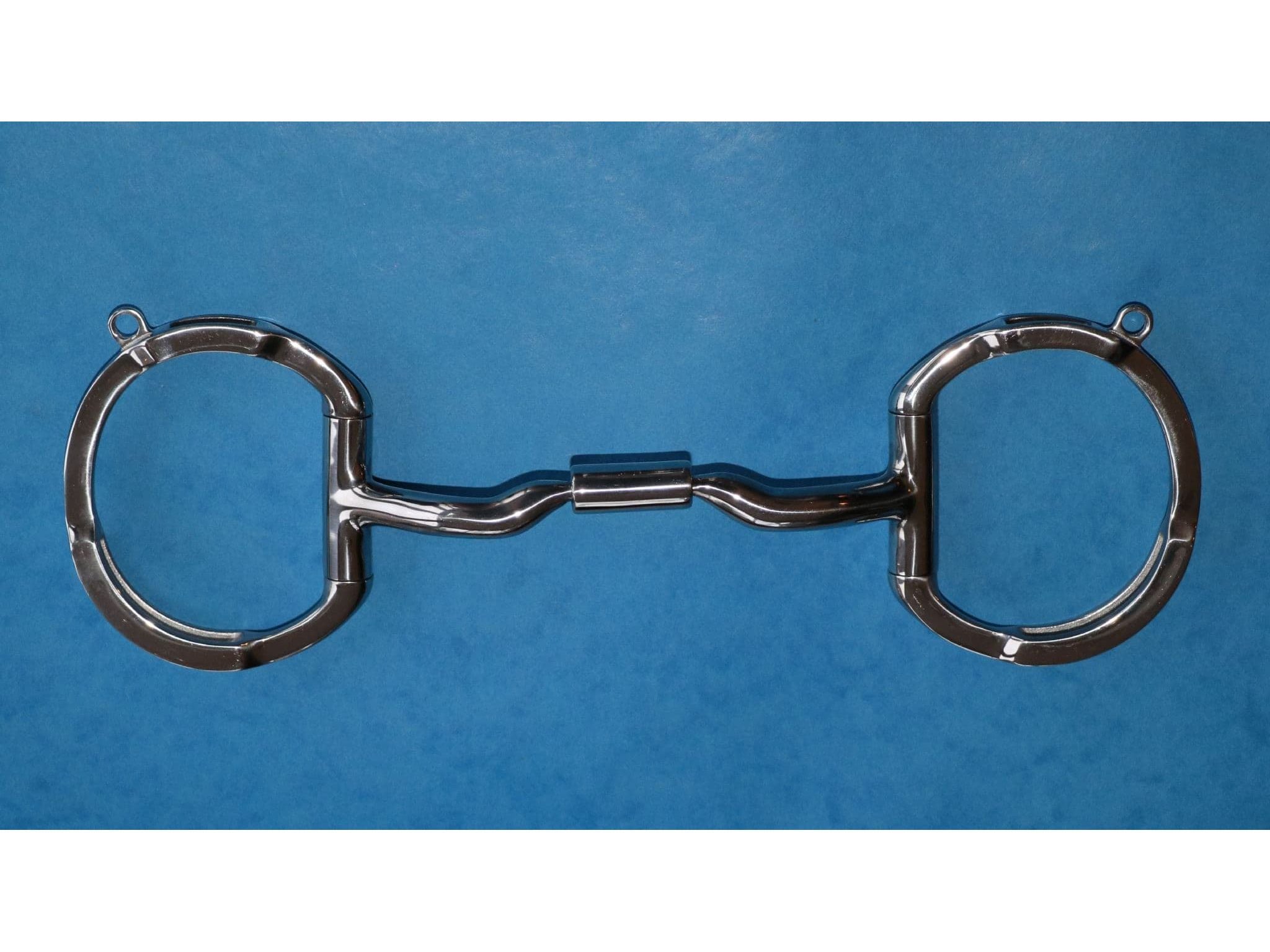 MB04 Myler Low Port Comfort Snaffle Eggbutt with Hooks side view