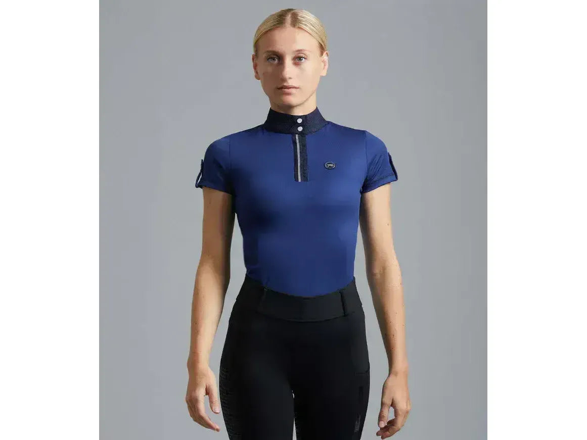 Premier Equine Amia Ladies Technical Short Sleeve Top Size 8 Navy RRP £26.00