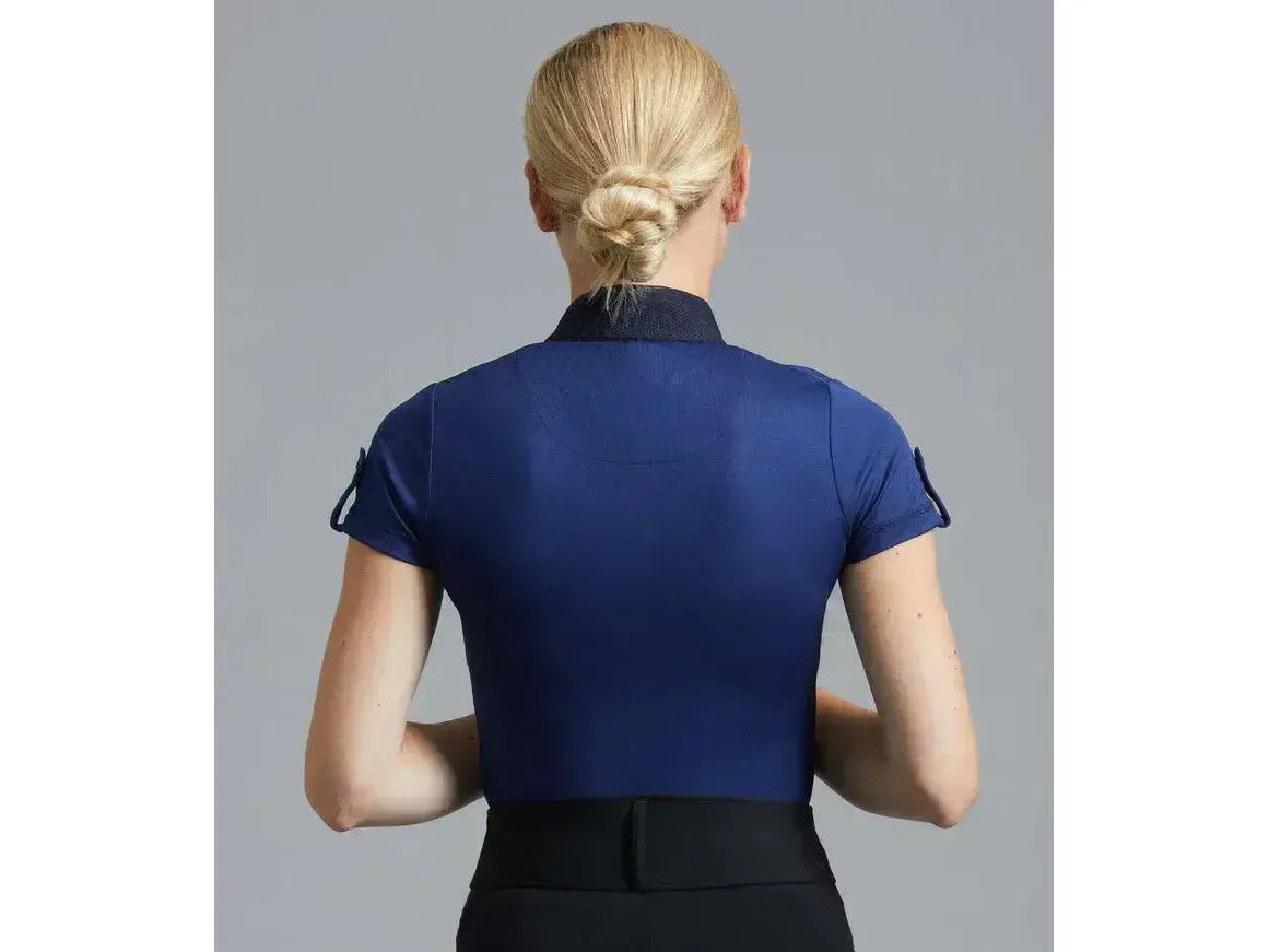 Premier Equine Amia Ladies Technical Short Sleeve Top Size 8 Navy RRP £26.00