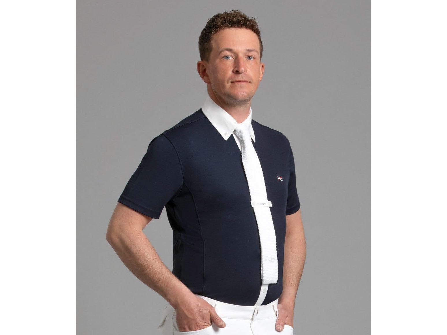 Premier Equine Antonio Men's Short Sleeve Show Shirt Navy