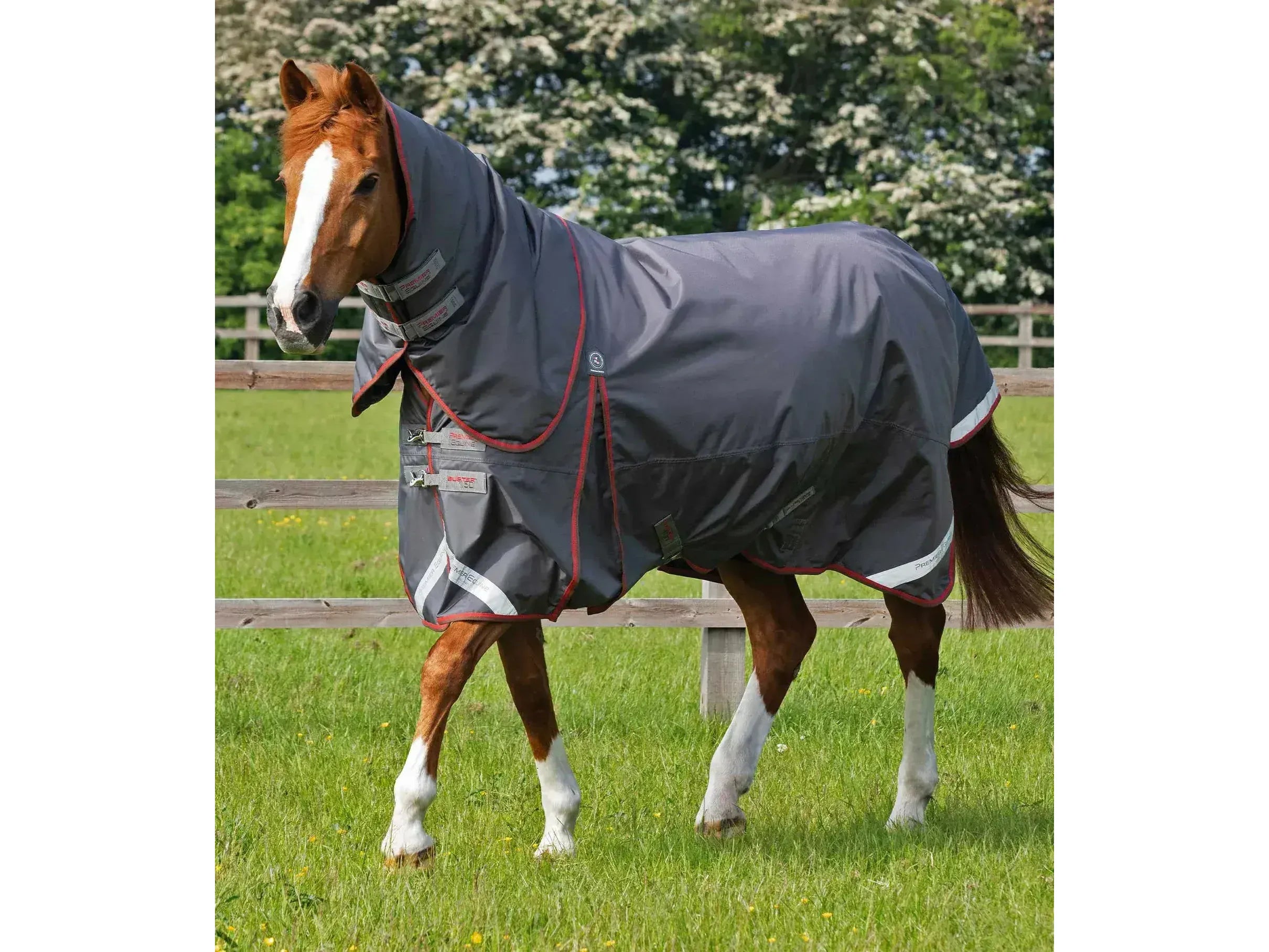 Premier Equine Buster Turnout Rug with Classic Neck-150g Grey 6'6" RRP £203.00