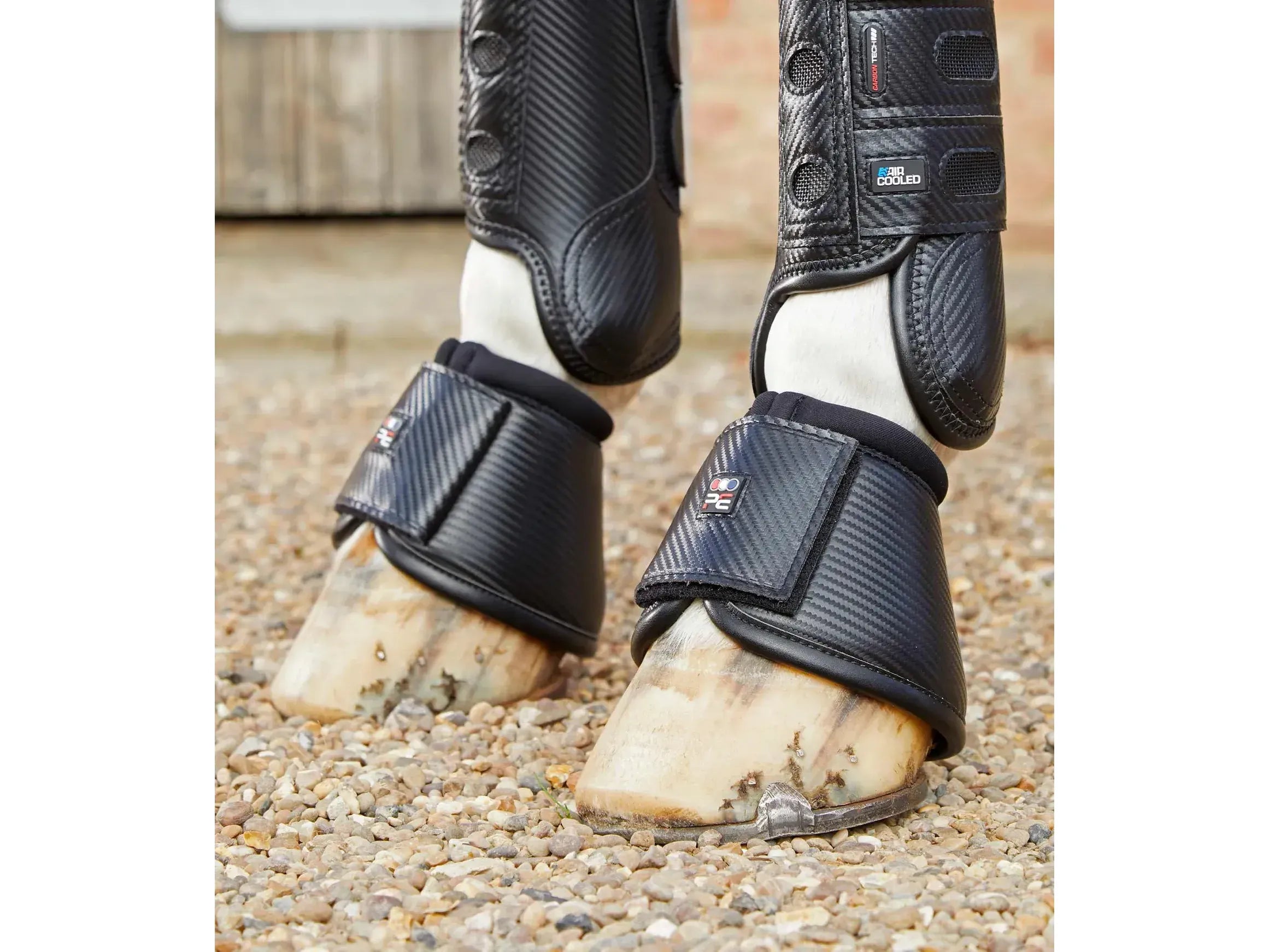 Premier Equine Carbon Wrap Over Reach Boots Black RRP £37.00