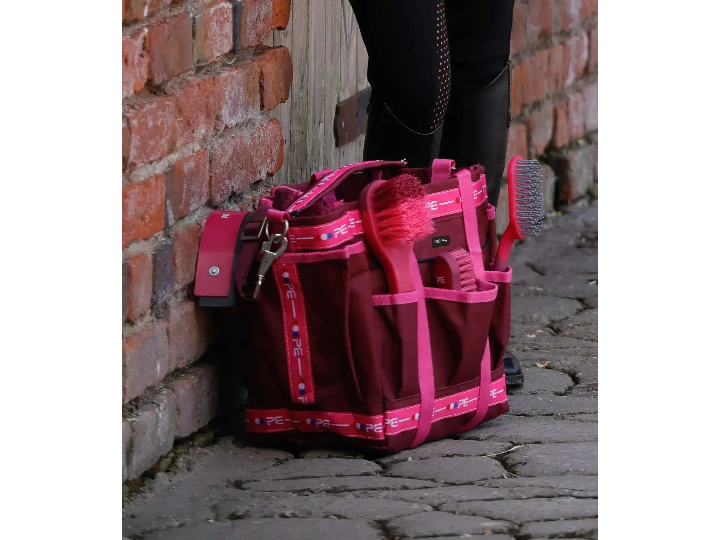 Premier Equine Grooming Kit Bag Wine & Fuchsia