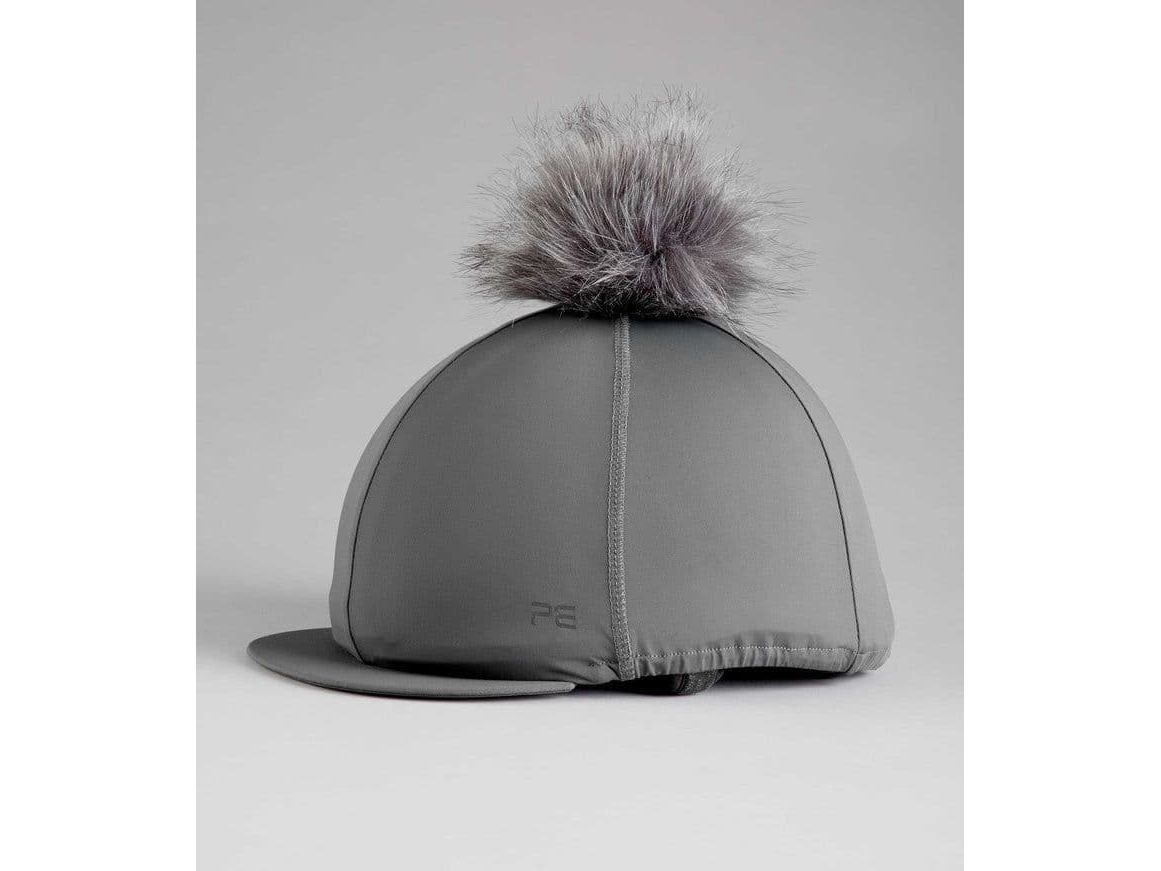 Premier Equine Jersey Hat Silk with Faux Fur Pom Pom