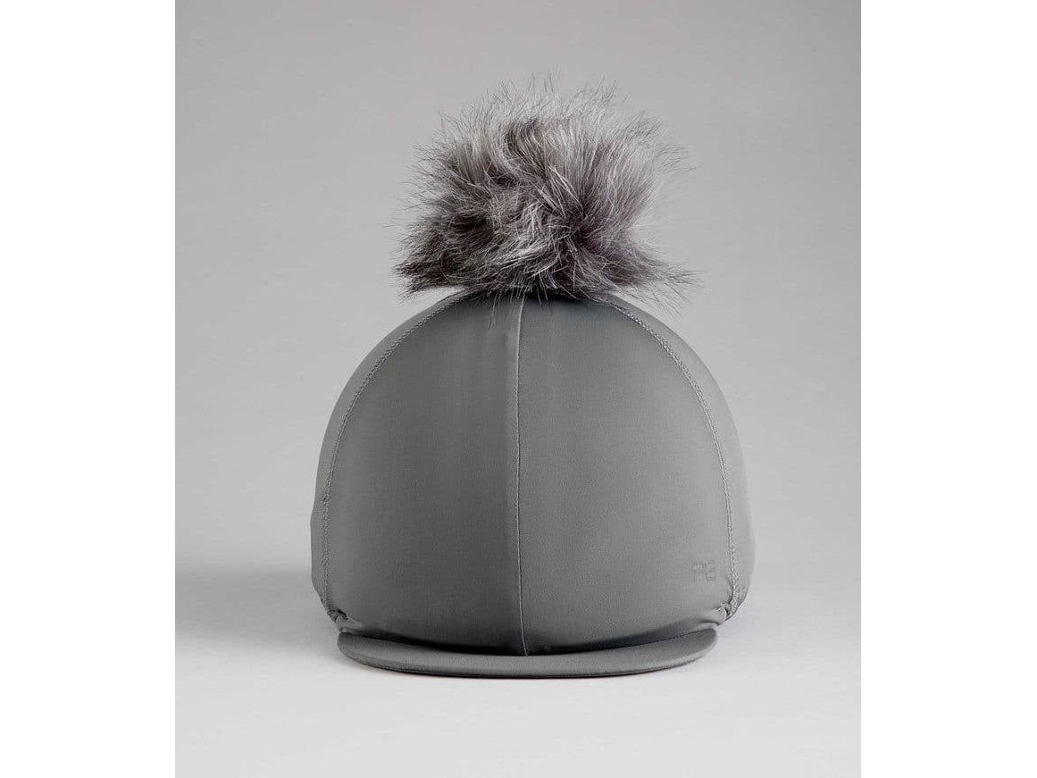 Premier Equine Jersey Hat Silk with Faux Fur Pom Pom